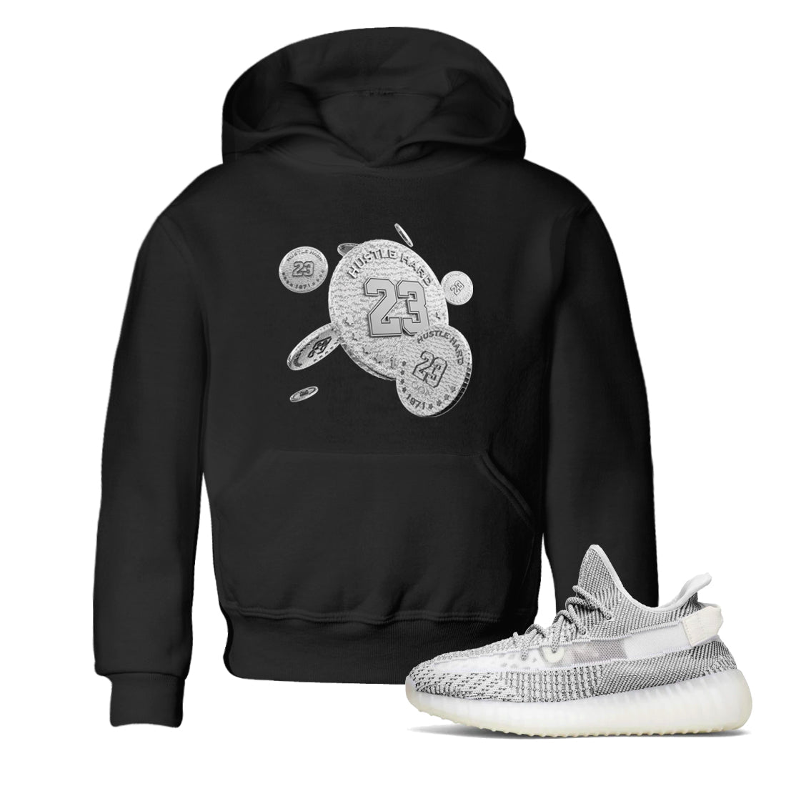 Yeezy 350 Static shirt to match jordans Coin Drop sneaker tees Adidas Yeezy 350 Static SNRT Sneaker Release Tees Baby Toddler Black 1 T-Shirt