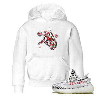 Yeezy 350 Zebra Sneaker Match Tees Coin Drop Sneaker Tees Yeezy Boost 350 V2 Zebra Sneaker Release Tees Kids Shirts White 1