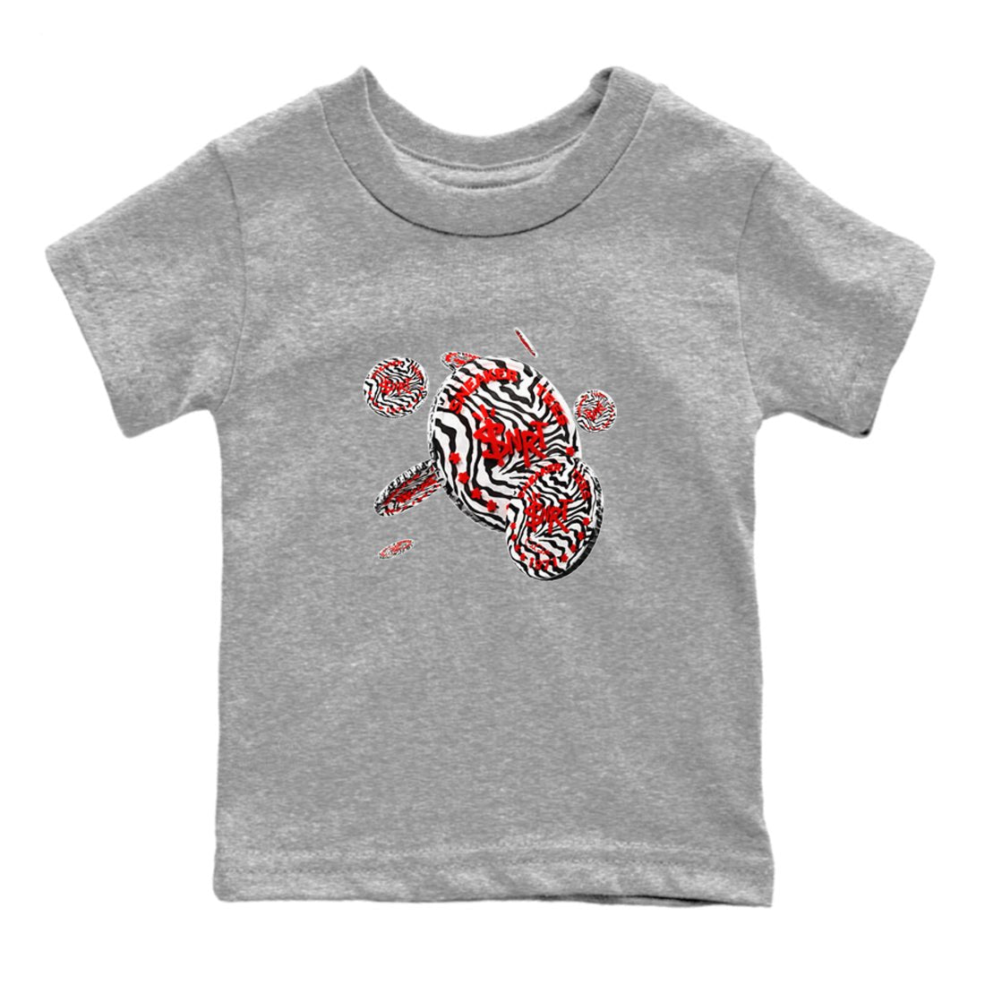 Yeezy 350 Zebra Sneaker Match Tees Coin Drop Sneaker Tees Yeezy Boost 350 V2 Zebra Sneaker Release Tees Kids Shirts Heather Grey 2