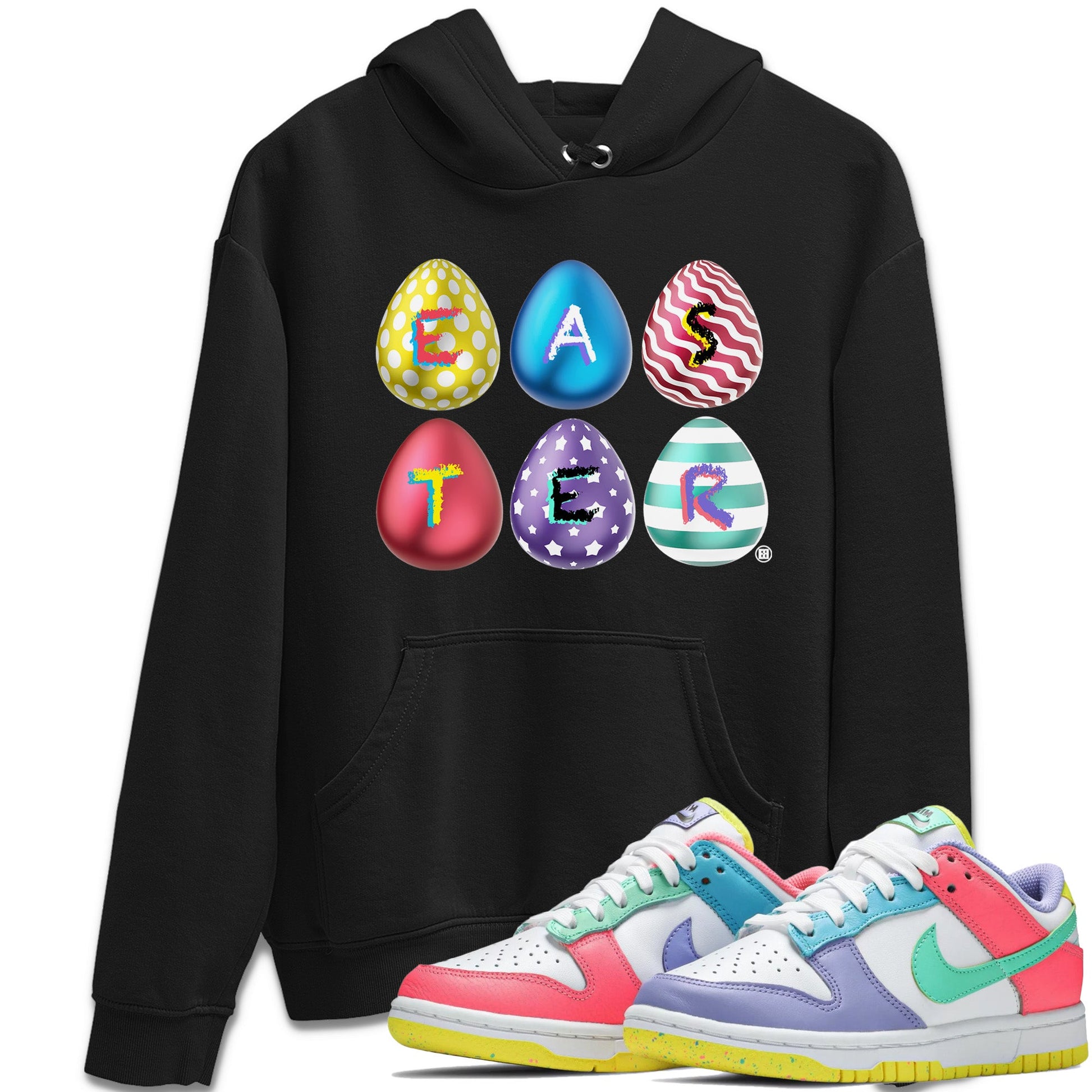 Dunk Easter Candy Sneaker Match Tees Colorful Easter Sneaker Tees Holiday Easter T-Shirt Sneaker Release Tees Unisex Shirts Black 1