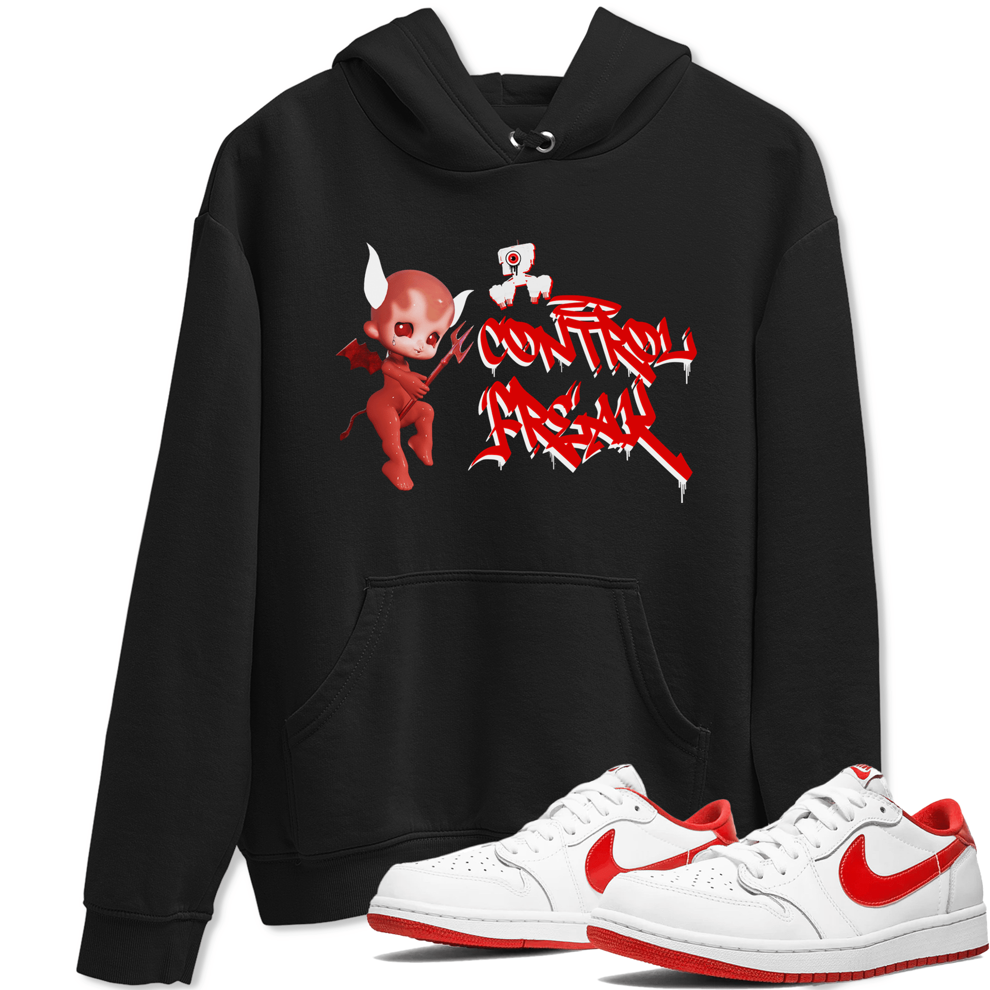 Air Jordan 1 University Red shirt to match jordans Control Freak sneaker tees Air Jordan 1 University Red SNRT Sneaker Tees Casual Crew Neck T-Shirt Unisex Black 1 T-Shirt