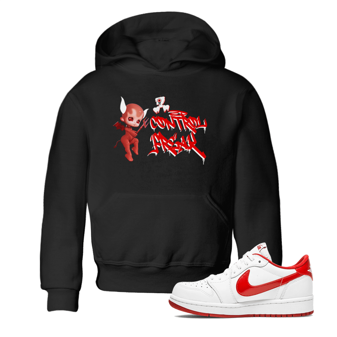 Air Jordan 1 University Red shirt to match jordans Control Freak sneaker tees Air Jordan 1 University Red SNRT Sneaker Tees Casual Crew Neck T-Shirt Baby Toddler Black 1 T-Shirt