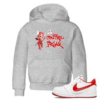 Air Jordan 1 University Red shirt to match jordans Control Freak sneaker tees Air Jordan 1 University Red SNRT Sneaker Tees Casual Crew Neck T-Shirt Baby Toddler Heather Grey 1 T-Shirt
