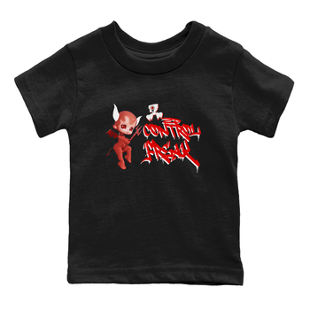 Air Jordan 1 University Red shirt to match jordans Control Freak sneaker tees Air Jordan 1 University Red SNRT Sneaker Tees Casual Crew Neck T-Shirt Baby Toddler Black 2 T-Shirt