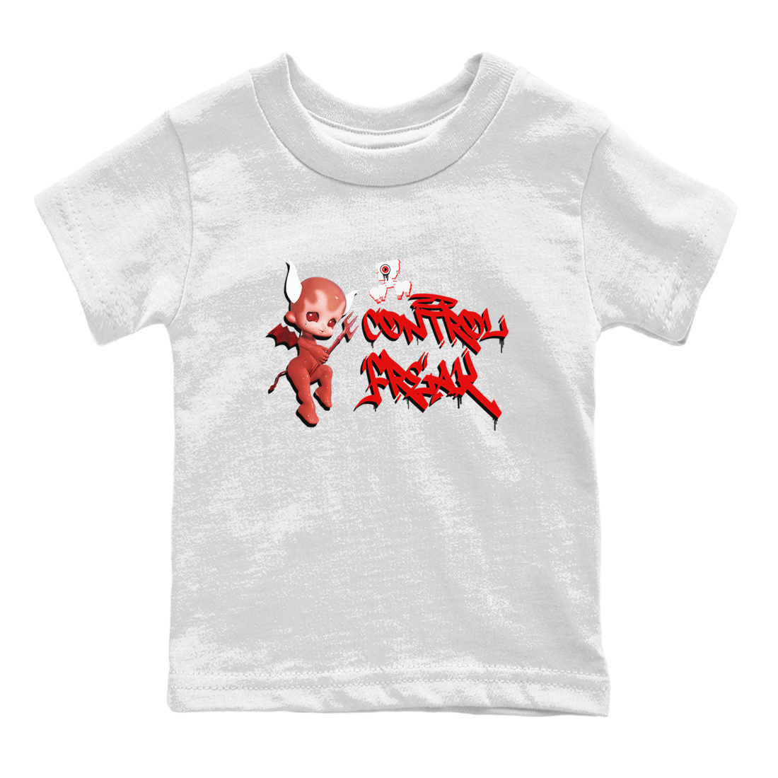 Air Jordan 1 University Red shirt to match jordans Control Freak sneaker tees Air Jordan 1 University Red SNRT Sneaker Tees Casual Crew Neck T-Shirt Baby Toddler White 2 T-Shirt