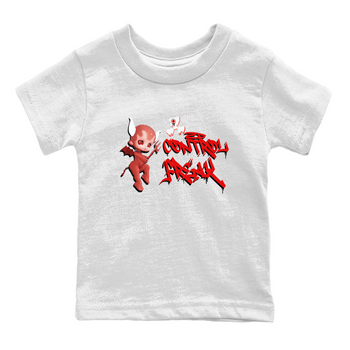 Air Jordan 1 University Red shirt to match jordans Control Freak sneaker tees Air Jordan 1 University Red SNRT Sneaker Tees Casual Crew Neck T-Shirt Baby Toddler White 2 T-Shirt