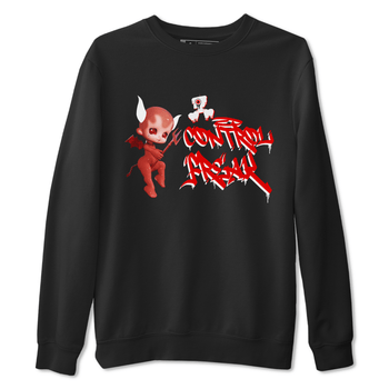 Air Jordan 1 University Red shirt to match jordans Control Freak sneaker tees Air Jordan 1 University Red SNRT Sneaker Tees Casual Crew Neck T-Shirt Unisex Black 2 T-Shirt