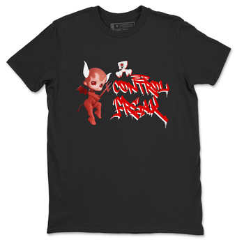 Air Jordan 1 University Red shirt to match jordans Control Freak sneaker tees Air Jordan 1 University Red SNRT Sneaker Tees Casual Crew Neck T-Shirt Unisex Black 2 T-Shirt
