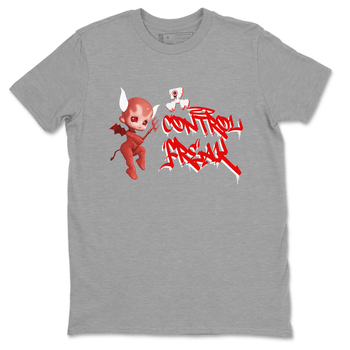 Air Jordan 1 University Red shirt to match jordans Control Freak sneaker tees Air Jordan 1 University Red SNRT Sneaker Tees Casual Crew Neck T-Shirt Unisex Heather Grey 2 T-Shirt