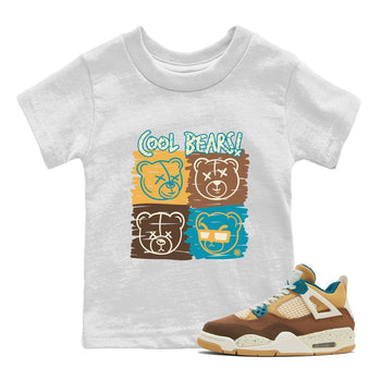 Air Jordan 4 GS Cacao Wow Match To Jordans Cool Bears Sneaker Tees Air Jordan 4 Cacao Wow SNRT Sneaker Release Tees Kids Shirts White 1