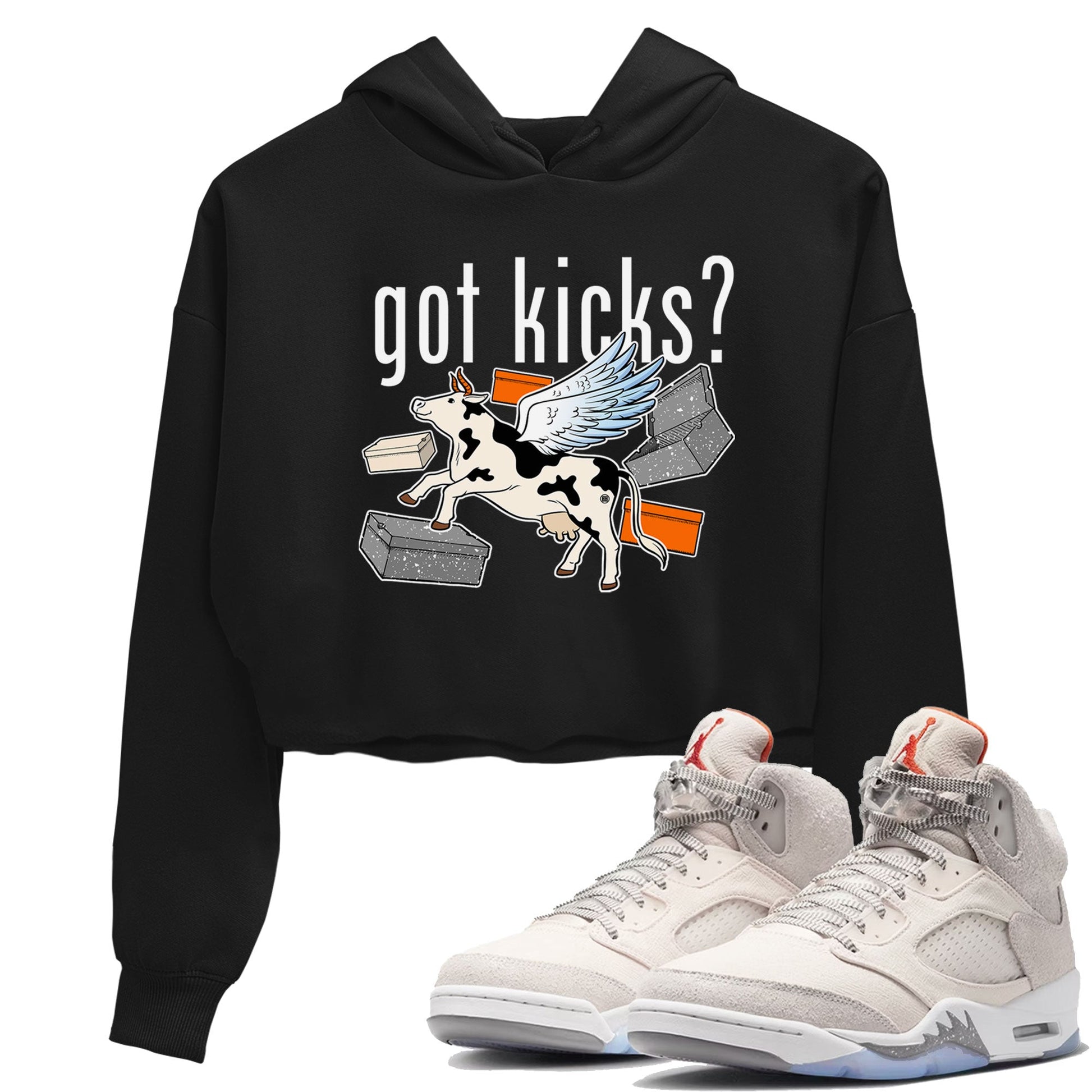 5s Craft shirt to match jordans Cow Got Kicks sneaker tees Air Jordan 5 Craft SNRT Sneaker Release Tees Black 1 crop length shirt