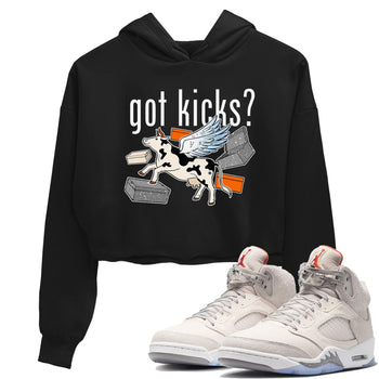 5s Craft shirt to match jordans Cow Got Kicks sneaker tees Air Jordan 5 Craft SNRT Sneaker Release Tees Black 1 crop length shirt