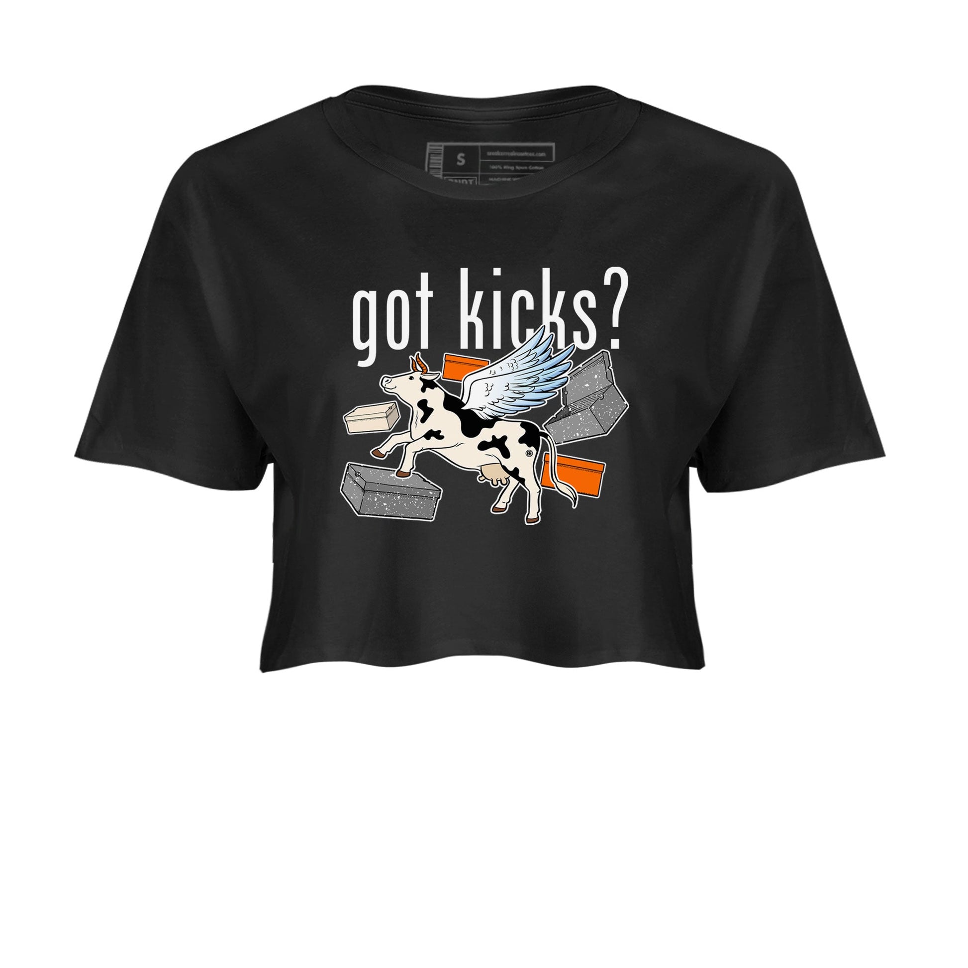 5s Craft shirt to match jordans Cow Got Kicks sneaker tees Air Jordan 5 Craft SNRT Sneaker Release Tees Black 2 crop length shirt