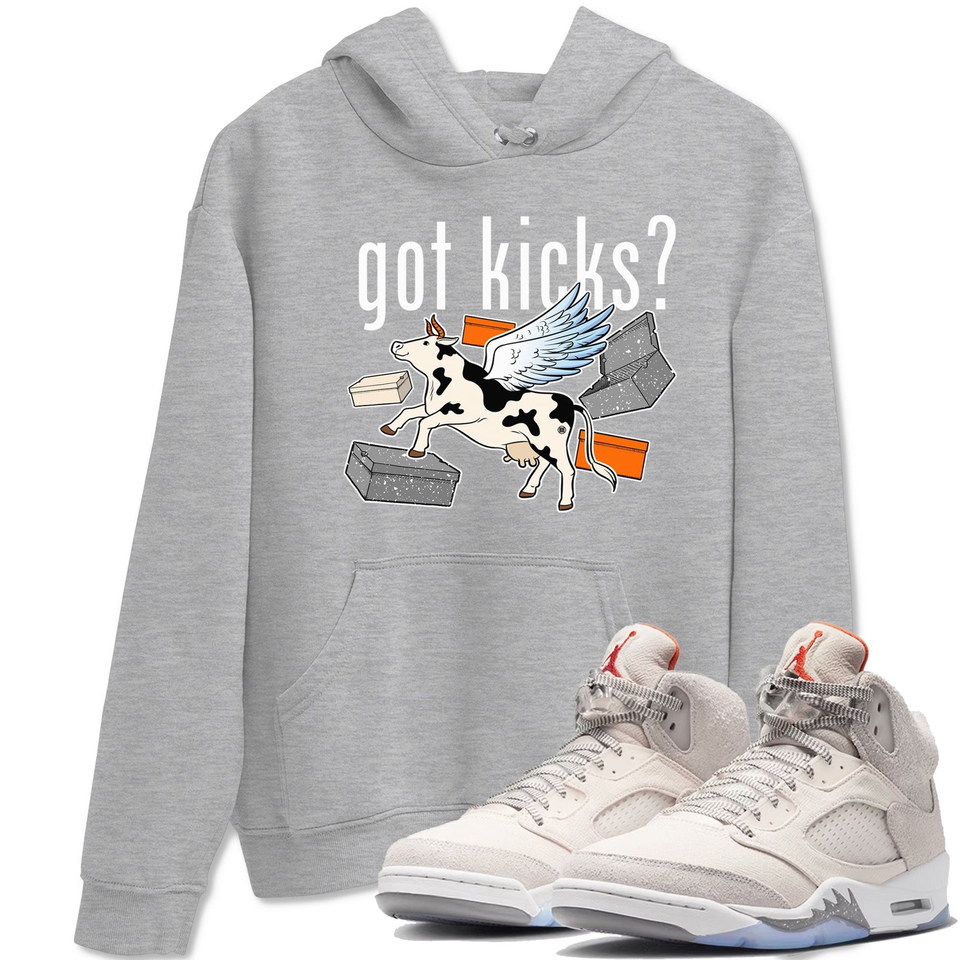 5s Craft shirt to match jordans Cow Got Kicks sneaker tees Air Jordan 5 Craft SNRT Sneaker Release Tees unisex cotton Heather Grey 1 crew neck shirt