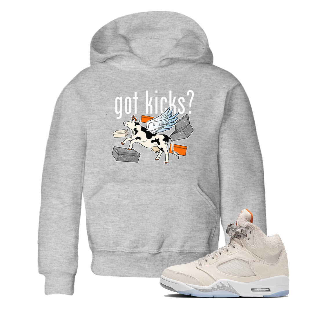 5s Craft shirt to match jordans Cow Got Kicks sneaker tees Air Jordan 5 Craft SNRT sneaker release tees baby toddler Heather Grey 1 cotton Shirt