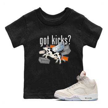 5s Craft shirt to match jordans Cow Got Kicks sneaker tees Air Jordan 5 Craft SNRT sneaker release tees baby toddler Black 1 cotton Shirt