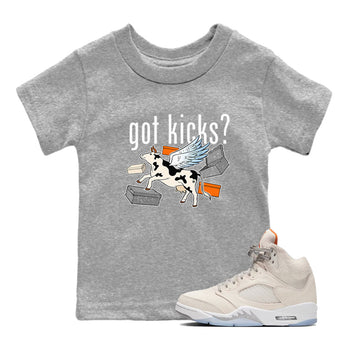 5s Craft shirt to match jordans Cow Got Kicks sneaker tees Air Jordan 5 Craft SNRT sneaker release tees baby toddler Heather Grey 1 cotton Shirt