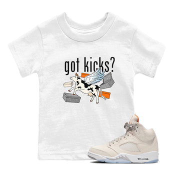 5s Craft shirt to match jordans Cow Got Kicks sneaker tees Air Jordan 5 Craft SNRT sneaker release tees baby toddler White 1 cotton Shirt