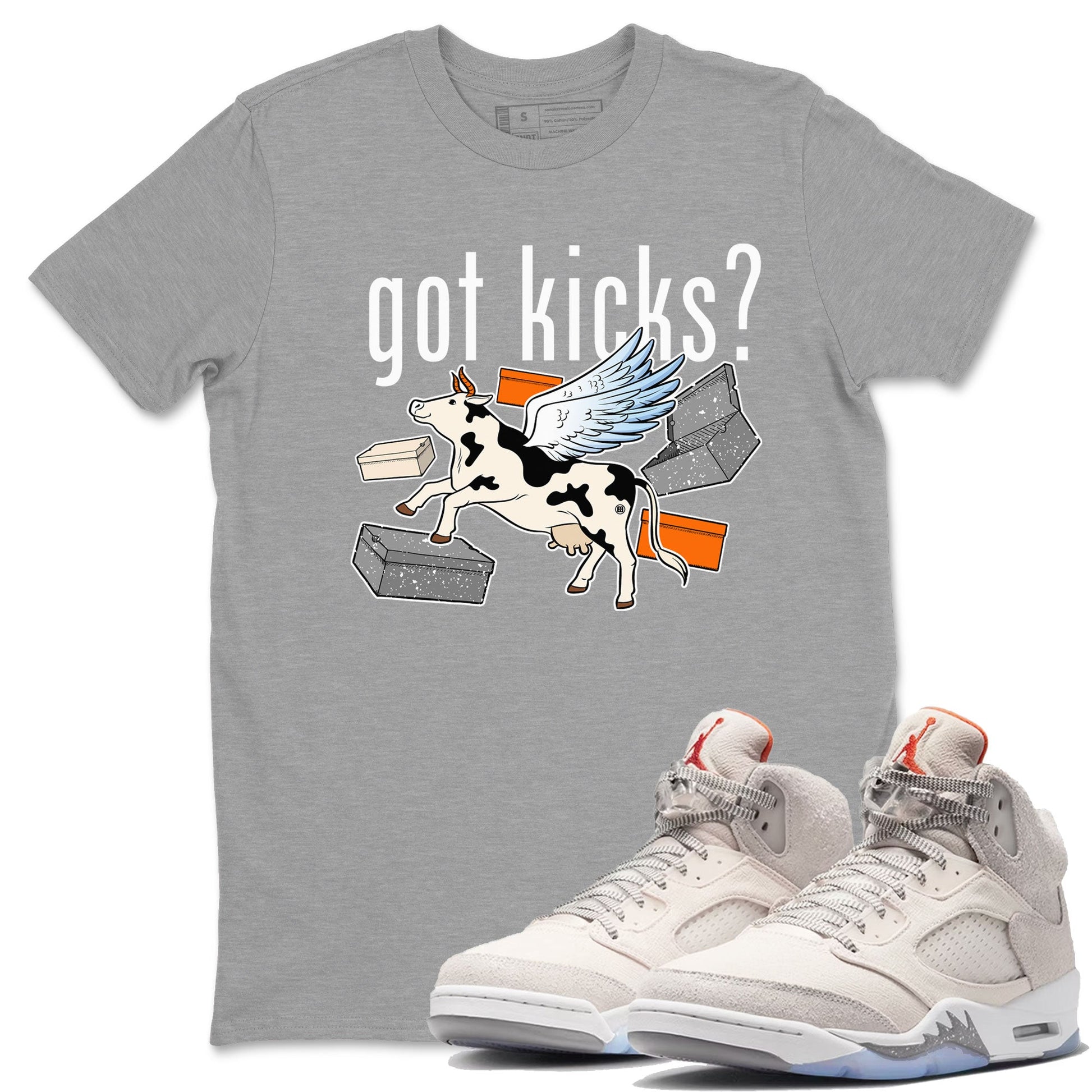 5s Craft shirt to match jordans Cow Got Kicks sneaker tees Air Jordan 5 Craft SNRT Sneaker Release Tees unisex cotton Heather Grey 1 crew neck shirt