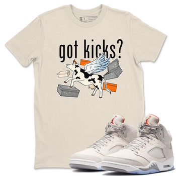 5s Craft shirt to match jordans Cow Got Kicks sneaker tees Air Jordan 5 Craft SNRT Sneaker Release Tees unisex cotton Natural 1 crew neck shirt