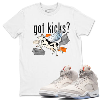 5s Craft shirt to match jordans Cow Got Kicks sneaker tees Air Jordan 5 Craft SNRT Sneaker Release Tees unisex cotton White 1 crew neck shirt