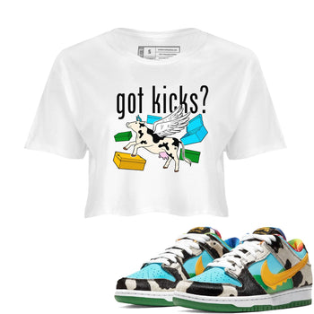 Nike Dunk Chunky Dunky shirt to match jordans Cow Got Kicks sneaker tees Dunks Chunky Dunky SNRT Sneaker Release Tees White 1 crop length shirt