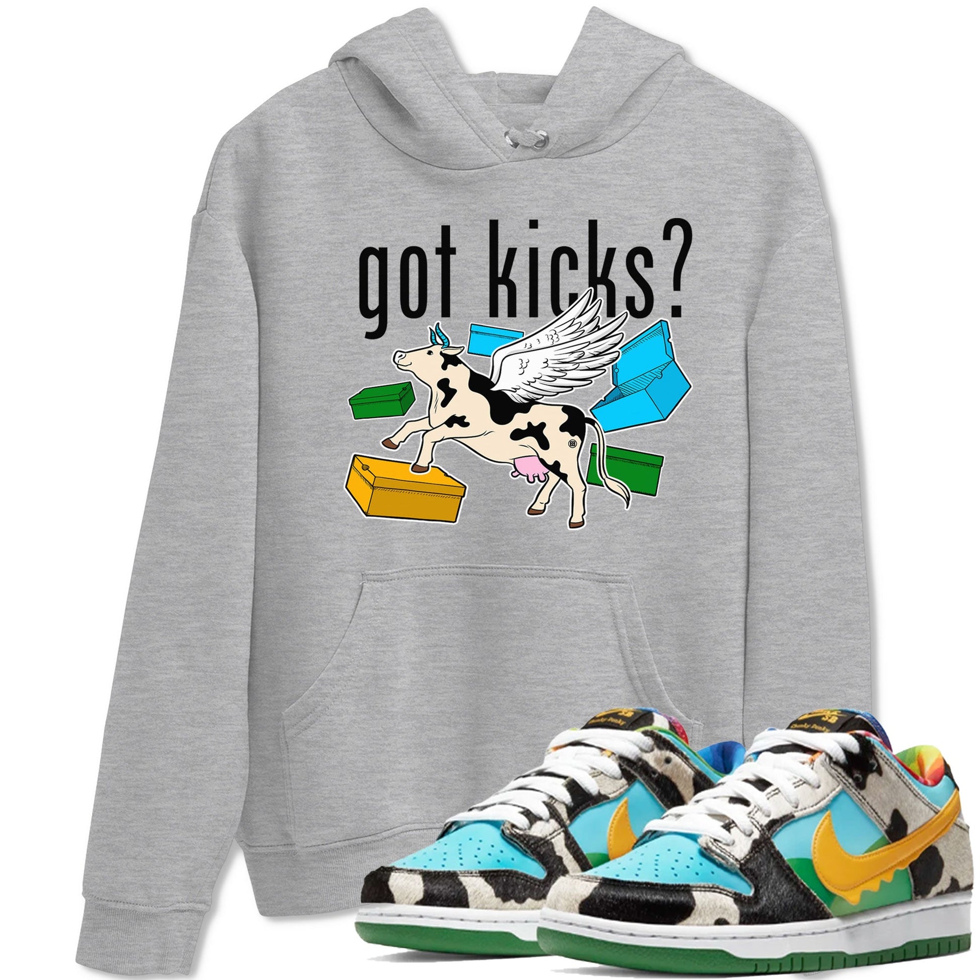 Nike Dunk Chunky Dunky shirt to match jordans Cow Got Kicks sneaker tees Dunks Chunky Dunky SNRT Sneaker Release Tees unisex cotton Heather Grey 1 crew neck shirt