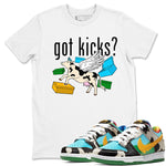 Nike Dunk Chunky Dunky shirt to match jordans Cow Got Kicks sneaker tees Dunks Chunky Dunky SNRT Sneaker Release Tees unisex cotton White 1 crew neck shirt