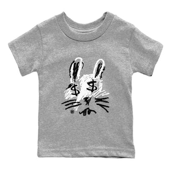 1s Black White shirt to match jordans Crayon Bunny sneaker tees Air Jordan 1 Black White SNRT sneaker release tees baby toddler Heather Grey 2 cotton Shirt