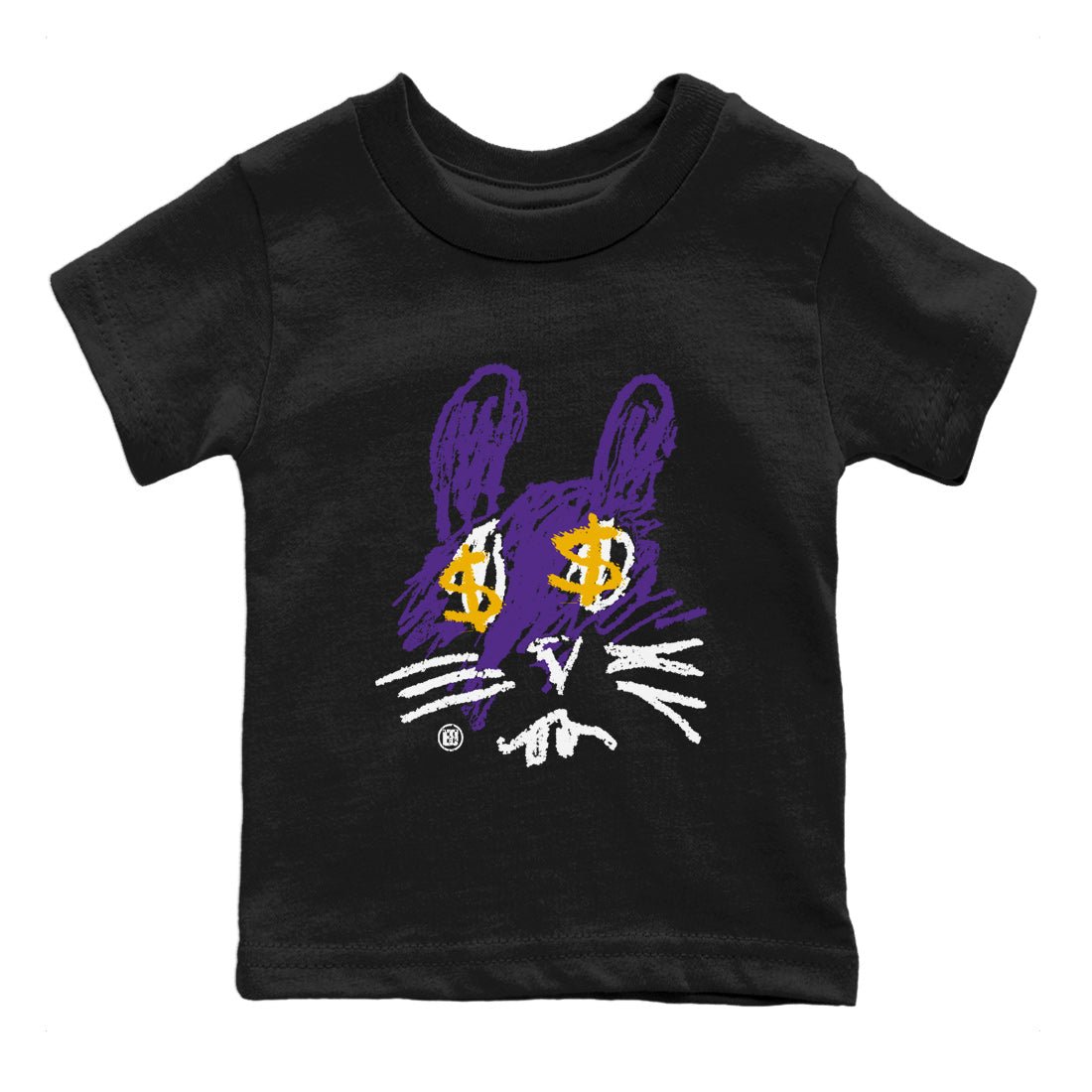 Air Jordan 12 Field Purple Sneaker Match Tees Crayon Bunny Sneaker Tees AJ12 Field Purple SNRT Sneaker Release Tees Kids Shirts Black 2