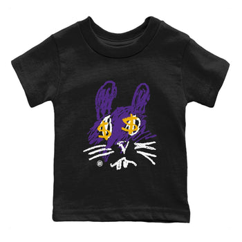 Air Jordan 12 Field Purple Sneaker Match Tees Crayon Bunny Sneaker Tees AJ12 Field Purple SNRT Sneaker Release Tees Kids Shirts Black 2