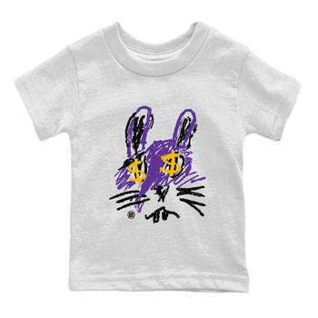 Air Jordan 12 Field Purple Sneaker Match Tees Crayon Bunny Sneaker Tees AJ12 Field Purple SNRT Sneaker Release Tees Kids Shirts White 2
