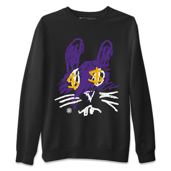 Air Jordan 12 Field Purple Sneaker Match Tees Crayon Bunny Sneaker Tees AJ12 Field Purple SNRT Sneaker Release Tees Unisex Shirts Black 2