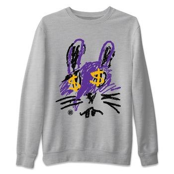 Air Jordan 12 Field Purple Sneaker Match Tees Crayon Bunny Sneaker Tees AJ12 Field Purple SNRT Sneaker Release Tees Unisex Shirts Heather Grey 2