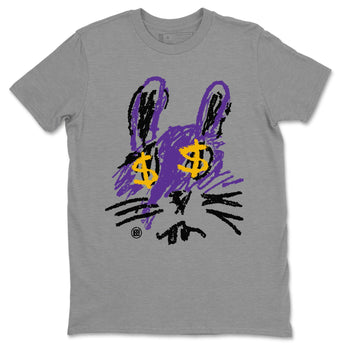 Air Jordan 12 Field Purple Sneaker Match Tees Crayon Bunny Sneaker Tees AJ12 Field Purple SNRT Sneaker Release Tees Unisex Shirts Heather Grey 2