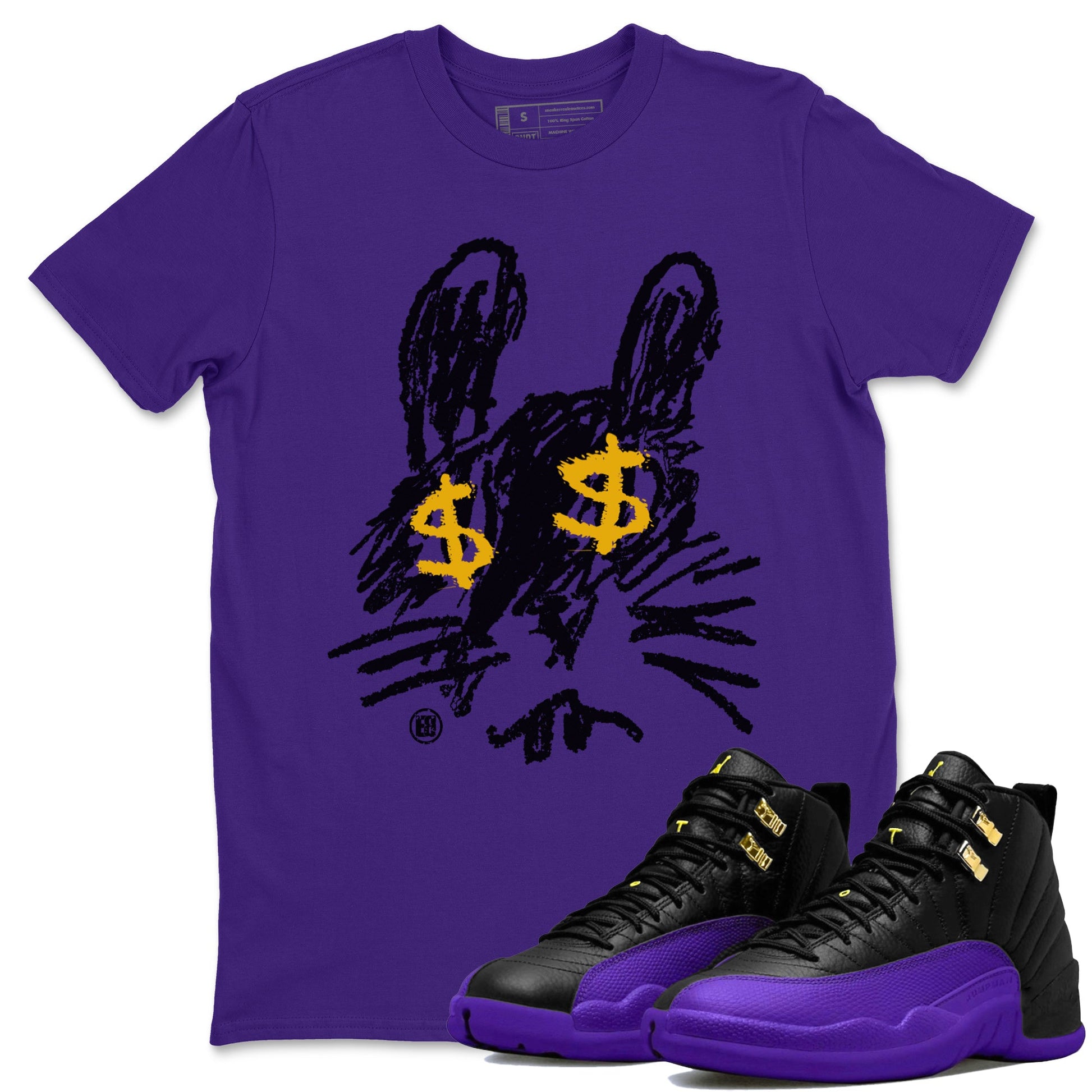 Air Jordan 12 Field Purple Sneaker Match Tees Crayon Bunny Sneaker Tees AJ12 Field Purple SNRT Sneaker Release Tees Unisex Shirts Purple 1