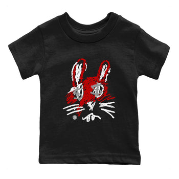 Air Jordan 4 Red Cement Sneaker Match Tees Crayon Bunny Sneaker Tees AJ4 Red Cement Sneaker Release Tees Kids Shirts Black 2
