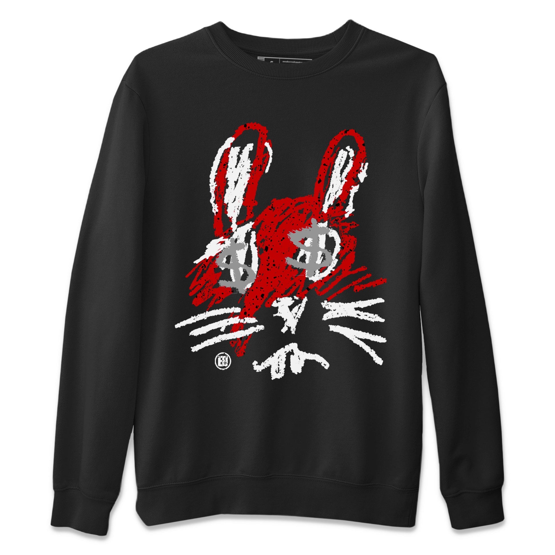 Air Jordan 4 Red Cement Sneaker Match Tees Crayon Bunny Sneaker Tees AJ4 Red Cement Sneaker Release Tees Unisex Shirts Black 2