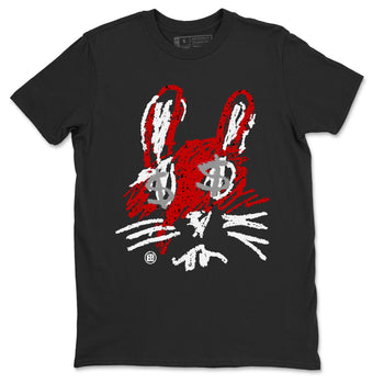 Air Jordan 4 Red Cement Sneaker Match Tees Crayon Bunny Sneaker Tees AJ4 Red Cement Sneaker Release Tees Unisex Shirts Black 2