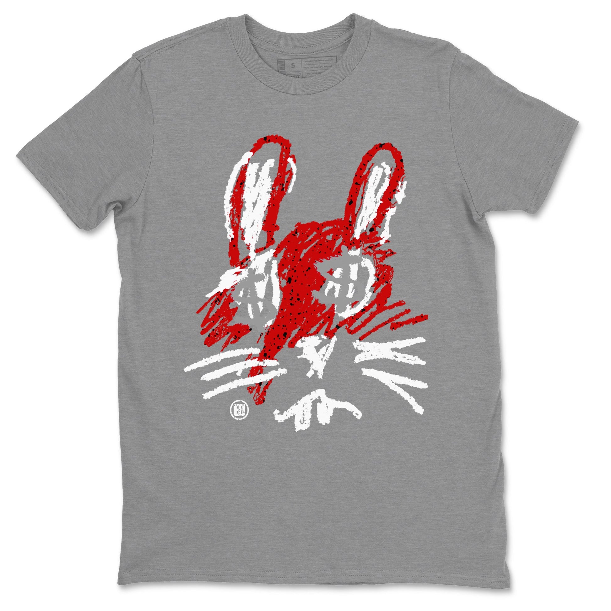 Air Jordan 4 Red Cement Sneaker Match Tees Crayon Bunny Sneaker Tees AJ4 Red Cement Sneaker Release Tees Unisex Shirts Heather Grey 2