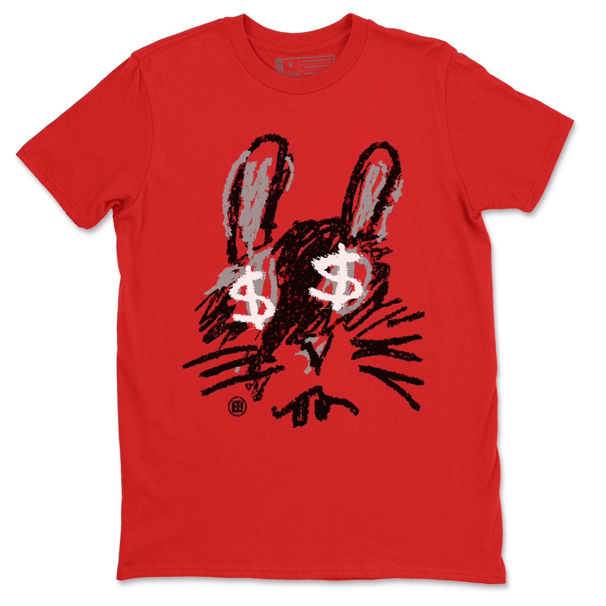 Air Jordan 4 Red Cement Sneaker Match Tees Crayon Bunny Sneaker Tees AJ4 Red Cement Sneaker Release Tees Unisex Shirts Red 2