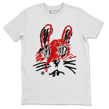 Air Jordan 4 Red Cement Sneaker Match Tees Crayon Bunny Sneaker Tees AJ4 Red Cement Sneaker Release Tees Unisex Shirts White 2