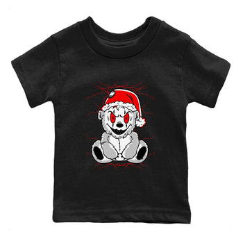 Air Jordan 12 Cherry shirt to match jordans Creepy Bear sneaker matching t-shirt 12s Cherry SNRT Sneaker Release Tees Baby Toddler Black 2 T-Shirt