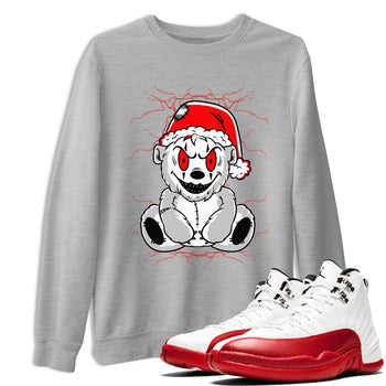 Air Jordan 12 Cherry shirt to match jordans Creepy Bear sneaker matching t-shirt 12s Cherry SNRT Sneaker Release Tees Unisex Heather Grey 1 T-Shirt