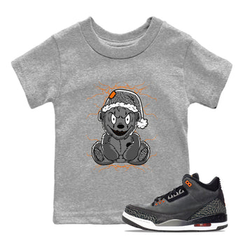 Air Jordan 3 Fear shirt to match jordans Creepy Bear sneaker tees Air Jordan 3 Retro Fear SNRT Sneaker Release Tees Crew Neck T-ShirtBaby Toddler Heather Grey 1 T-Shirt