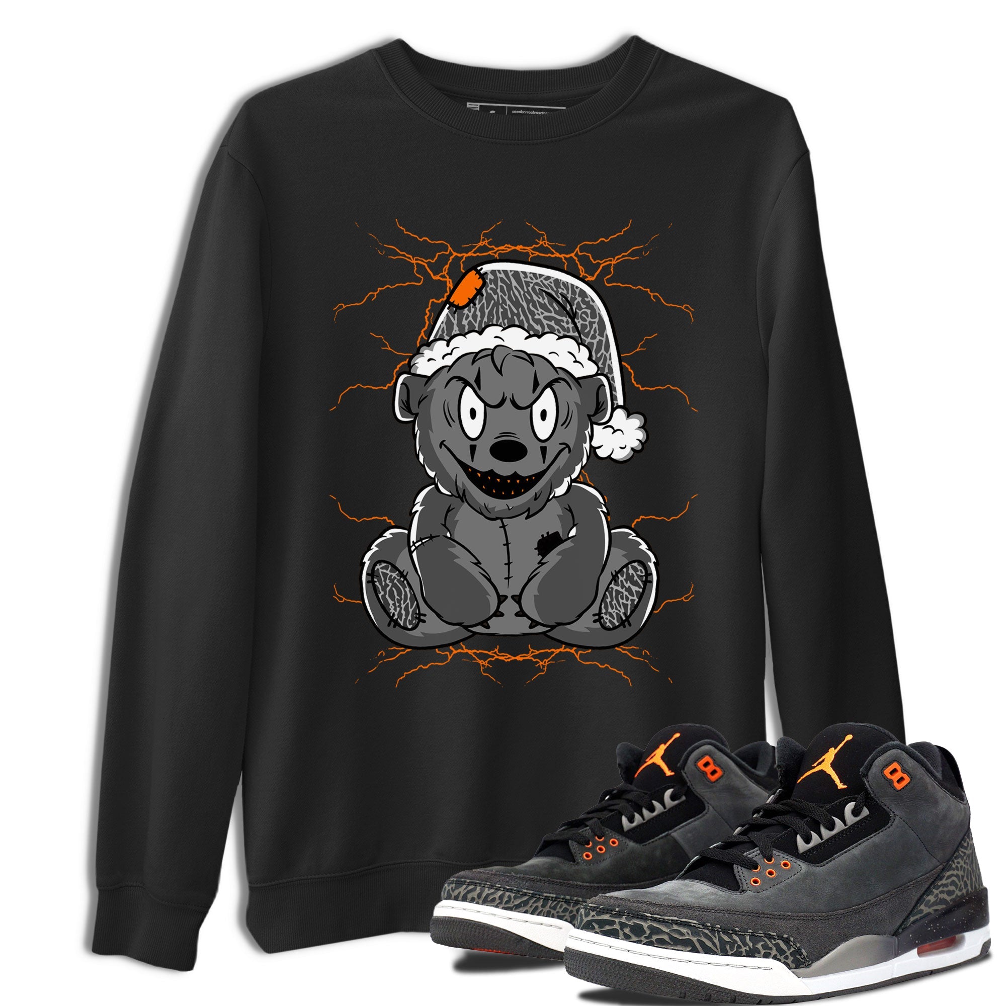 Air Jordan 3 Fear shirt to match jordans Creepy Bear sneaker tees Air Jordan 3 Retro Fear SNRT Sneaker Release Tees Crew Neck T-ShirtUnisex Black 1 T-Shirt