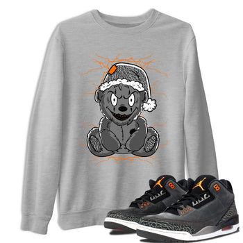 Air Jordan 3 Fear shirt to match jordans Creepy Bear sneaker tees Air Jordan 3 Retro Fear SNRT Sneaker Release Tees Crew Neck T-ShirtUnisex Heather Grey 1 T-Shirt
