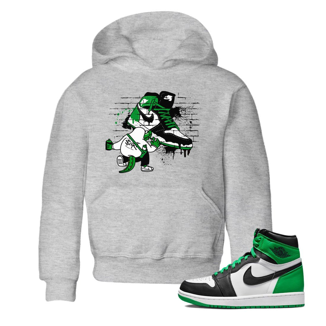 Air Jordan 1 Celtics Sneaker Match Tees Crocodile Artist Sneaker Tees Air Jordan 1 Retro Celtics Sneaker Release Tees Kids Shirts Heather Grey 1