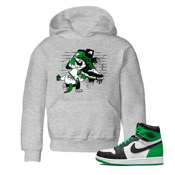 Air Jordan 1 Celtics Sneaker Match Tees Crocodile Artist Sneaker Tees Air Jordan 1 Retro Celtics Sneaker Release Tees Kids Shirts Heather Grey 1