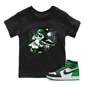 Air Jordan 1 Celtics Sneaker Match Tees Crocodile Artist Sneaker Tees Air Jordan 1 Retro Celtics Sneaker Release Tees Kids Shirts Black 1